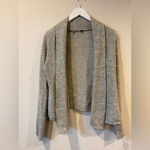 Knitted & Knotted Anthropologie Women’s Grey Cropped Wool Blend Cardigan - Large